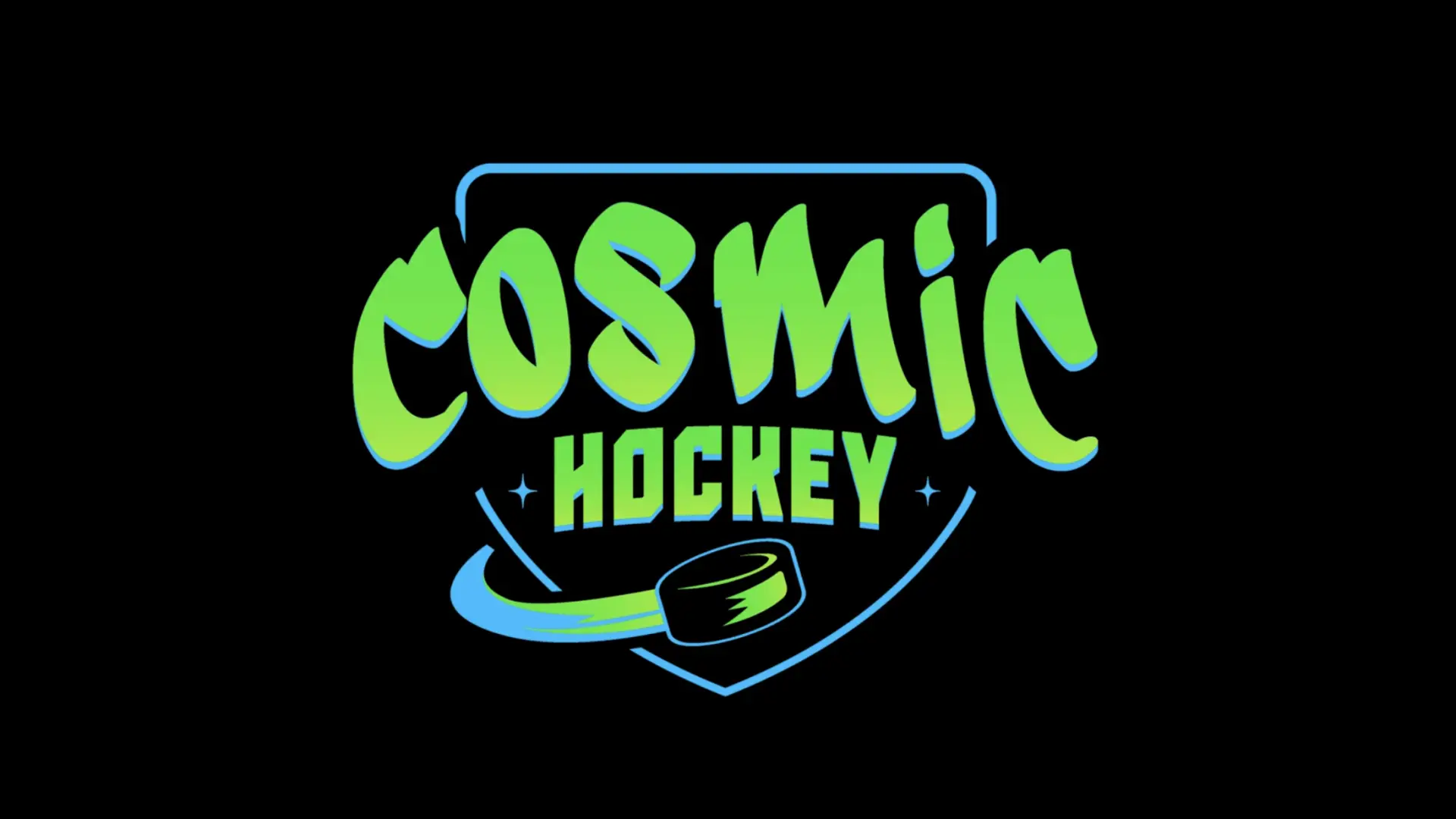 Cosmic hockey logo on black background